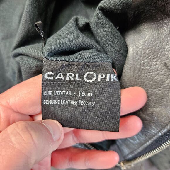 Carlopik Leather Jacket Womens Size 42 Gray Zip Up Moto Style - Picture 8 of 13